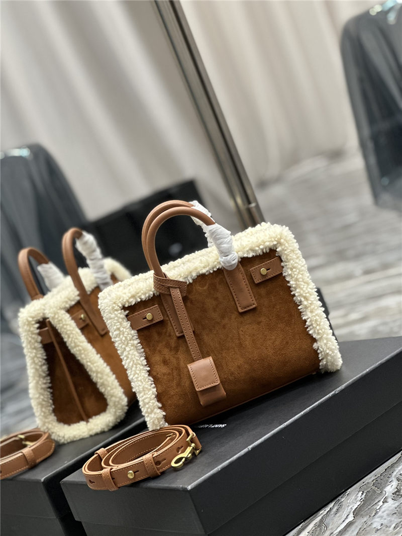 SAC DE JOUR SUPPLE NANO IN SUEDE AND SHEARLING High