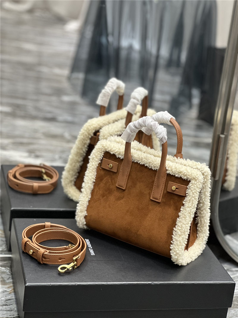 SAC DE JOUR SUPPLE NANO IN SUEDE AND SHEARLING High