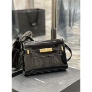 MANHATTAN SMALL SHOULDER BAG IN SILK SATIN AND LEATHER High