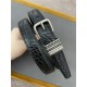 YSL HUBLOT LOOP BELT IN CROCODILE-EMBOSSED LEATHER 20MM Silver High