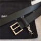 YSL BELT IN GRAINED LEATHER 30MM 1-1229 Silver High