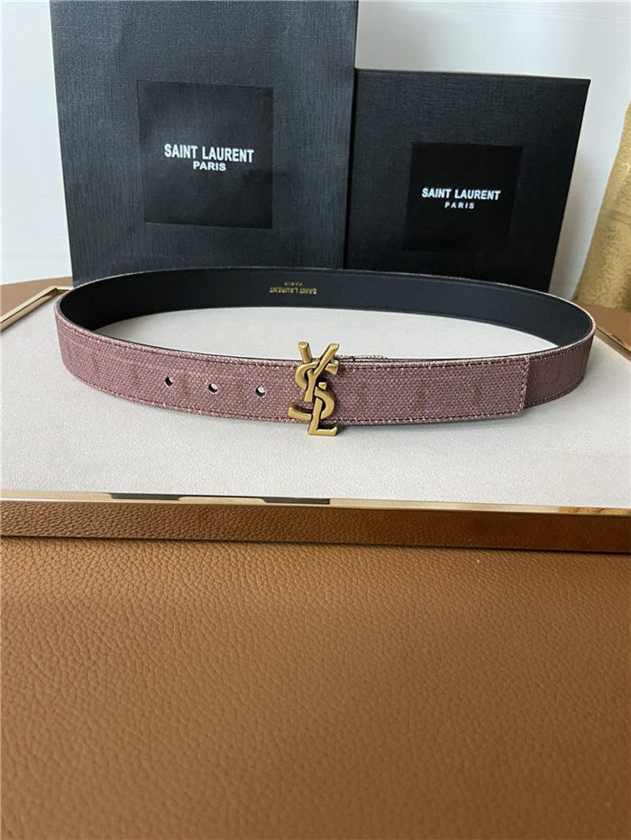 YSL BELT MONOGARM ALL OVER 30MM Gold High