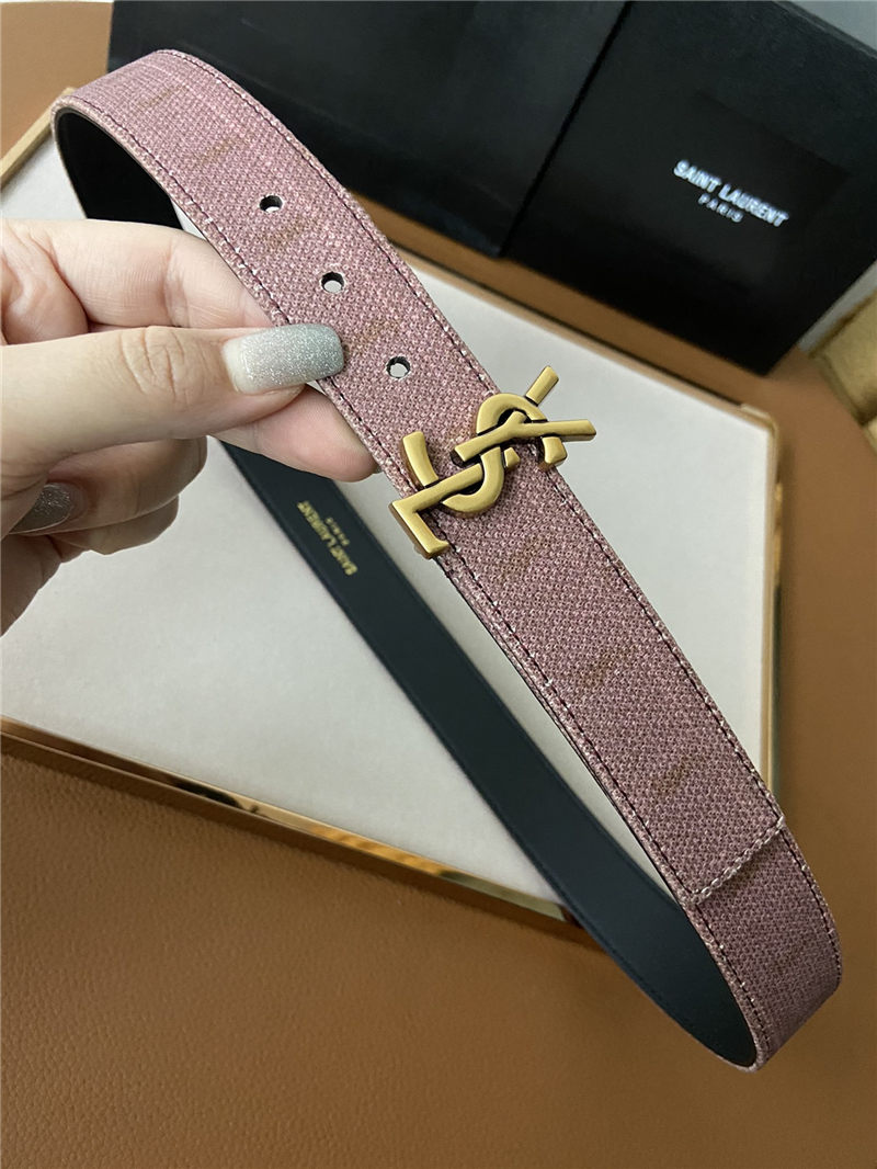 YSL BELT MONOGARM ALL OVER 30MM Gold High