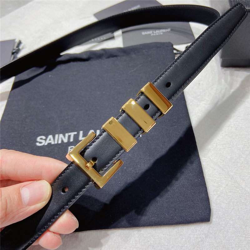 YSL BELT IN SMOOTH LEATHER 20MM 1-0510 Gold Black High