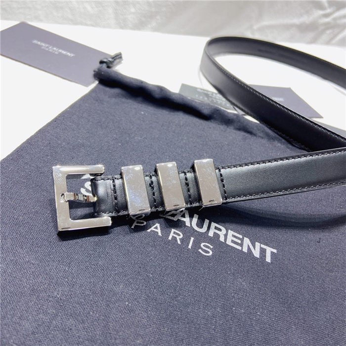 YSL BELT IN SMOOTH LEATHER 20MM 1-0510 Silver Black High