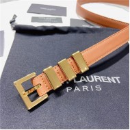 YSL BELT IN SMOOTH LEATHER 20MM 1-0510 Gold Camel High