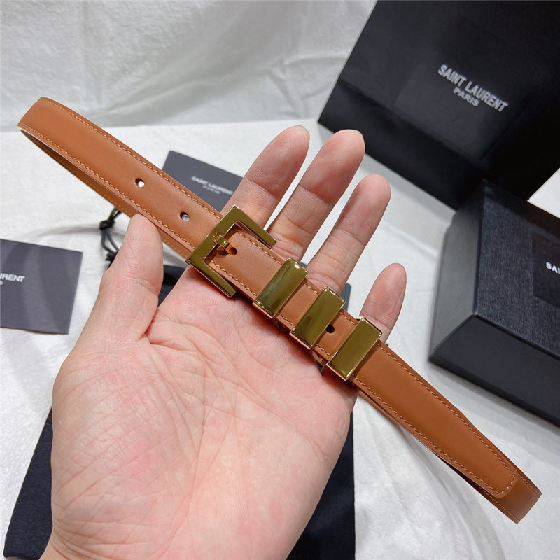 YSL BELT IN SMOOTH LEATHER 20MM 1-0510 Gold Camel High