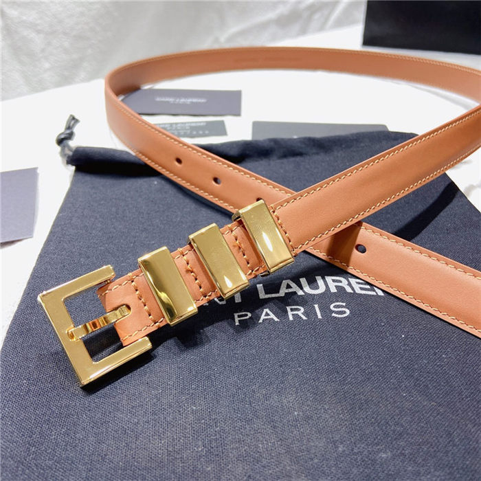 YSL BELT IN SMOOTH LEATHER 20MM 1-0510 Gold Camel High