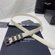 YSL BELT IN SMOOTH LEATHER 20MM 1-0510 Silver White High