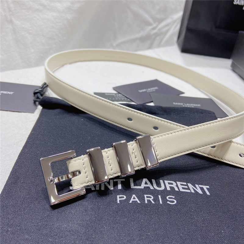 YSL BELT IN SMOOTH LEATHER 20MM 1-0510 Silver White High