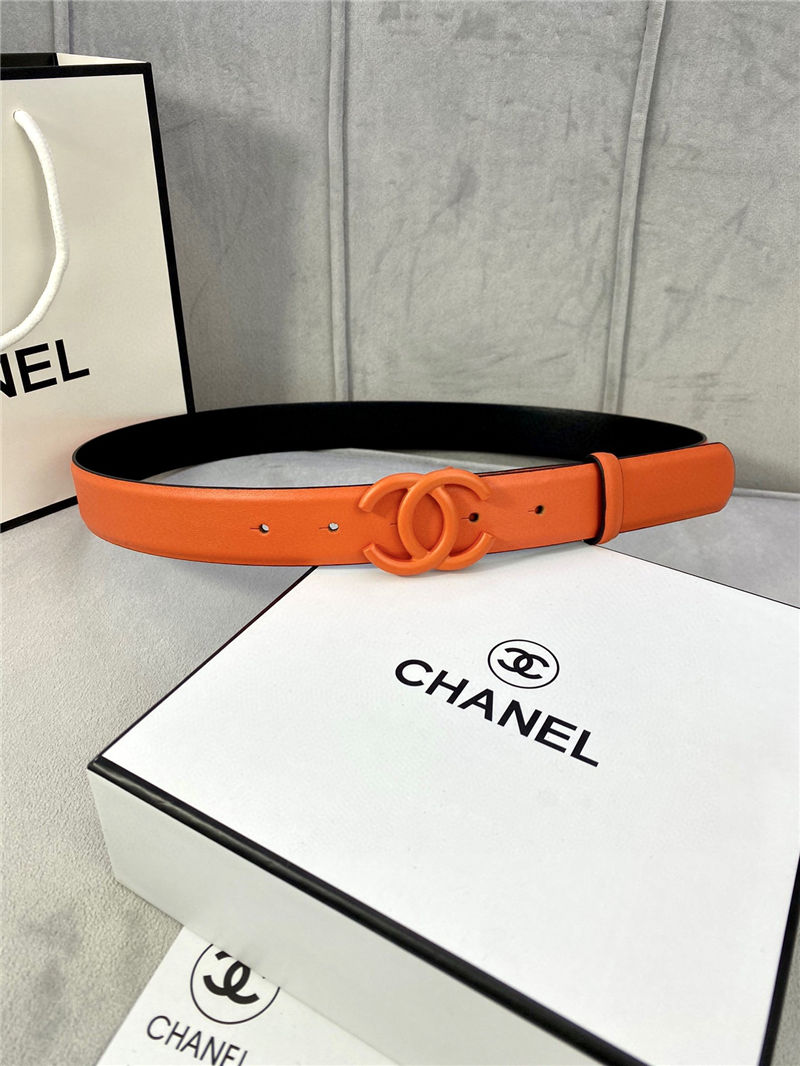 Chanel BELT Calfskin 30MM 2-1102 Orange 2022 High