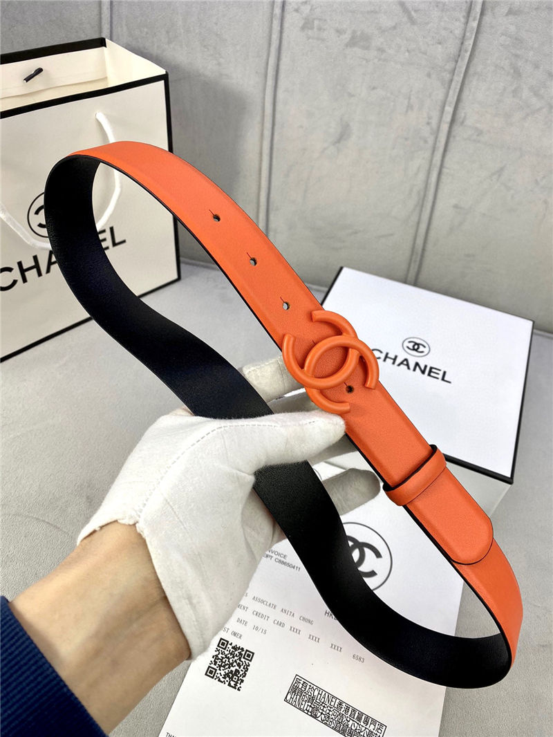 Chanel BELT Calfskin 30MM 2-1102 Orange 2022 High