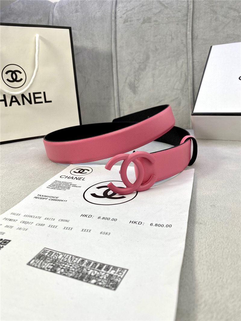 Chanel BELT Calfskin 30MM 2-1102 Rose Pink 2022 High