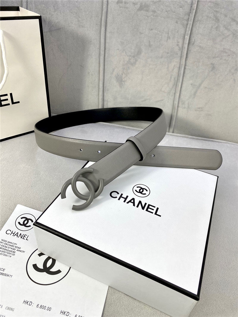 Chanel BELT Calfskin 30MM 2-1102 Grey 2022 High