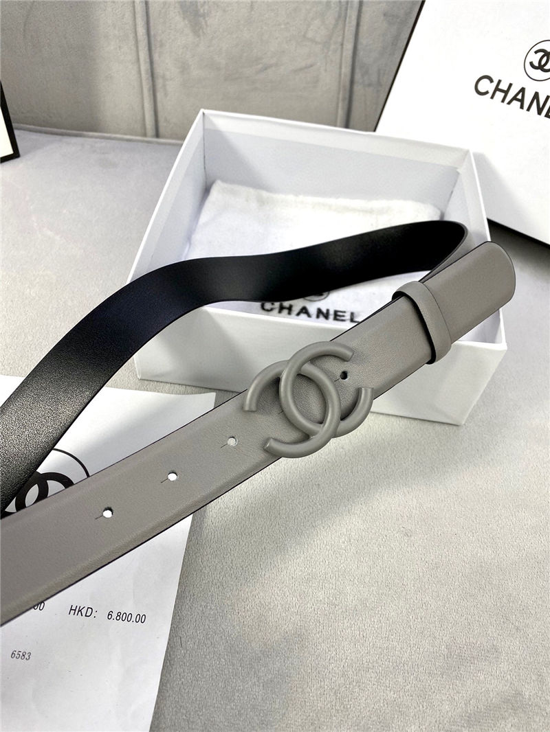 Chanel BELT Calfskin 30MM 2-1102 Grey 2022 High