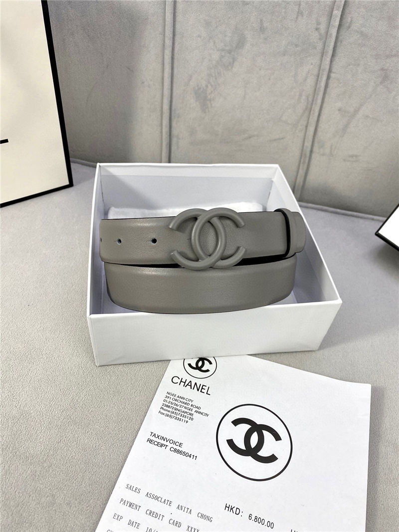 Chanel BELT Calfskin 30MM 2-1102 Grey 2022 High