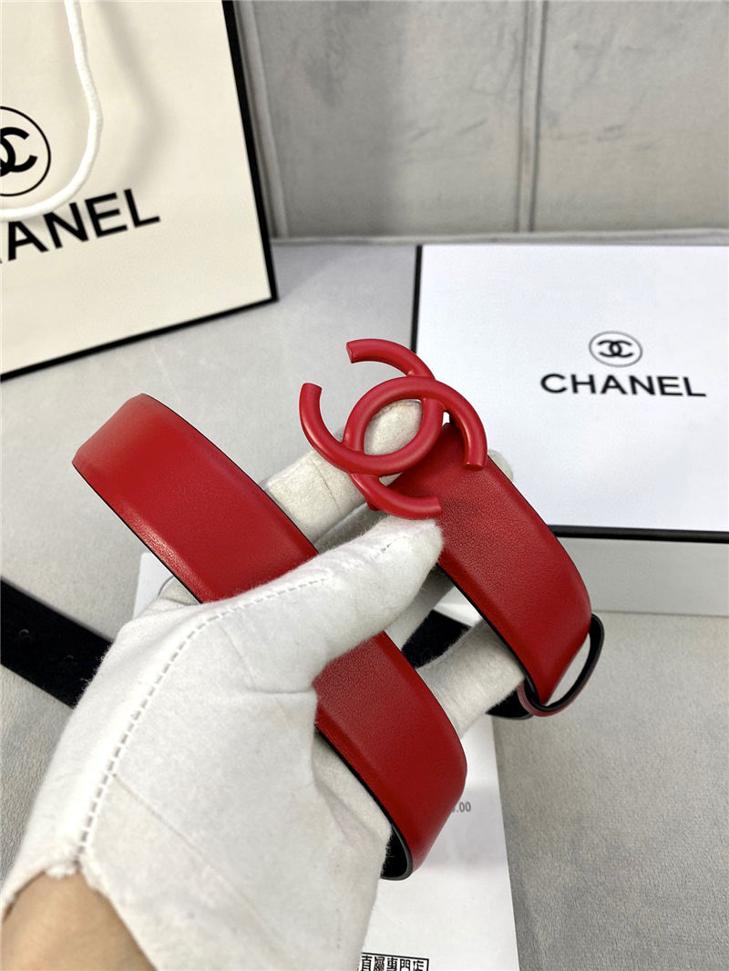 Chanel BELT Calfskin 30MM 2-1102 Red 2022 High