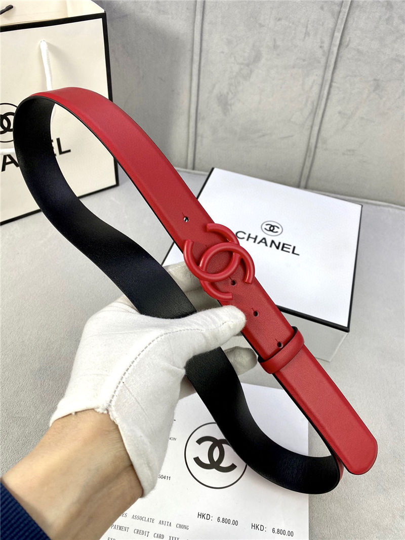 Chanel BELT Calfskin 30MM 2-1102 Red 2022 High