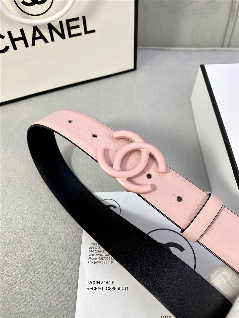 Chanel BELT Calfskin 30MM 2-1102 Pink 2022 High