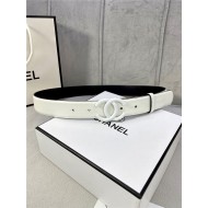 Chanel BELT Calfskin 30MM 2-1102 White 2022 High