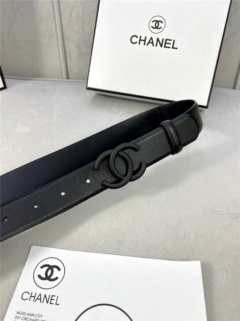 Chanel BELT Calfskin 30MM 2-1102 Black 2022 High