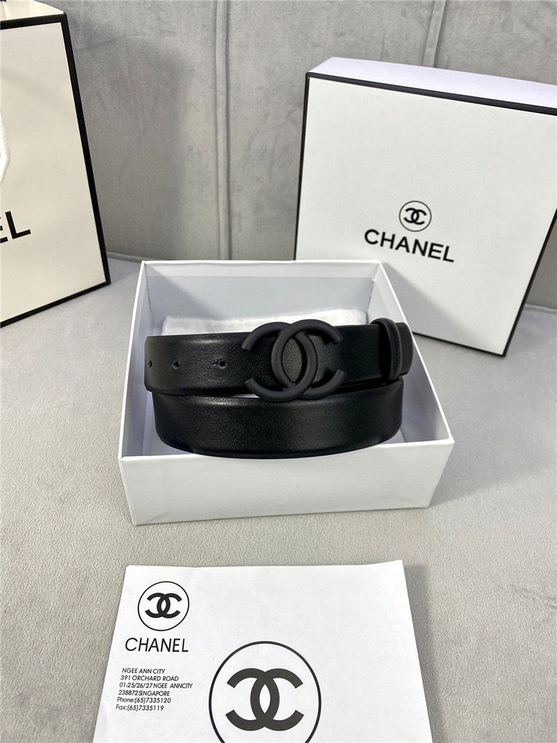 Chanel BELT Calfskin 30MM 2-1102 Black 2022 High