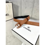 Chanel BELT Calfskin 30MM 2-1102 Brown 2022 High