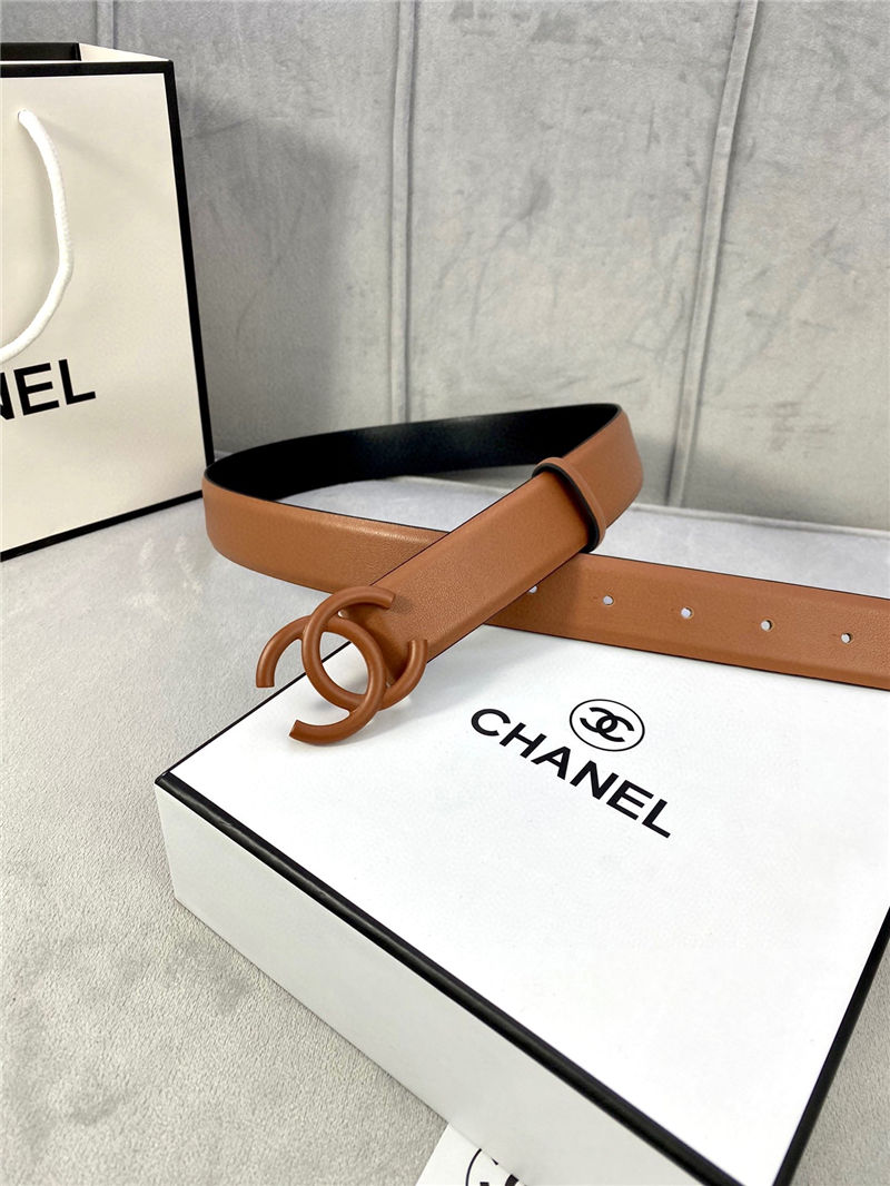 Chanel BELT Calfskin 30MM 2-1102 Brown 2022 High