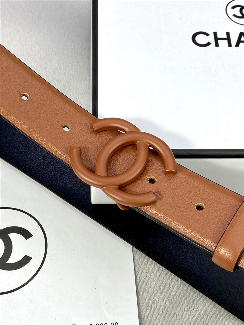 Chanel BELT Calfskin 30MM 2-1102 Brown 2022 High