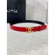 Chanel BELT Calfskin Gold/Silver Metal 30MM 2-1011 Red 2022 High