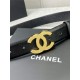 Chanel BELT Calfskin Gold/Silver Metal 30MM 2-1011 Black 2022 High