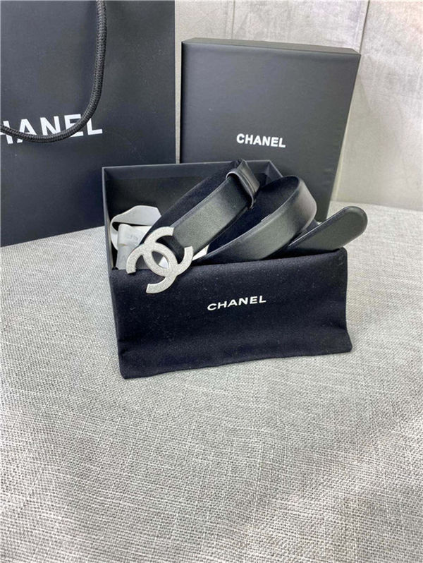 Chanel BELT Calfskin Gold/Silver Metal 30MM 2-1011 Black 2022 High