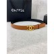 Chanel BELT Calfskin Gold/Silver Metal 30MM 2-1011 Brown 2022 High