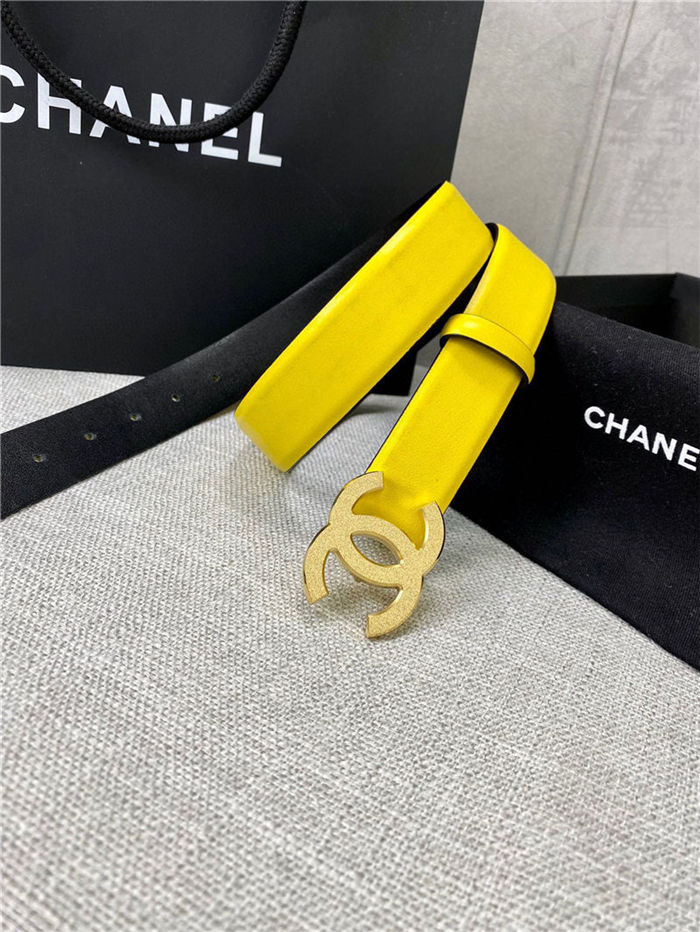 Chanel BELT Calfskin Gold/Silver Metal 30MM 2-1011 Yellow 2022 High