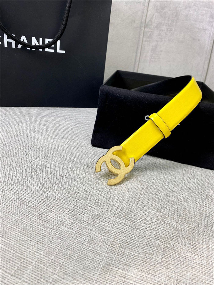 Chanel BELT Calfskin Gold/Silver Metal 30MM 2-1011 Yellow 2022 High