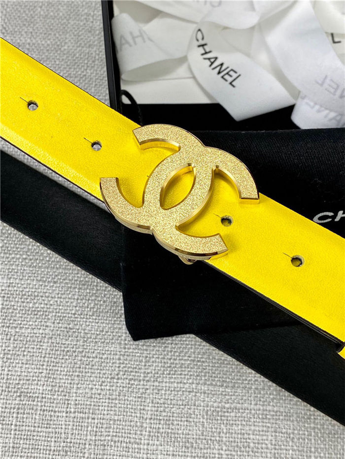 Chanel BELT Calfskin Gold/Silver Metal 30MM 2-1011 Yellow 2022 High