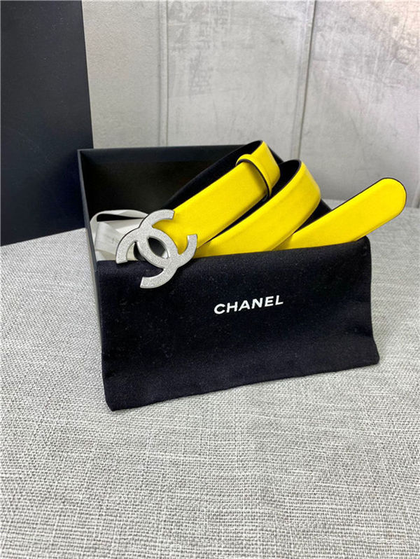 Chanel BELT Calfskin Gold/Silver Metal 30MM 2-1011 Yellow 2022 High