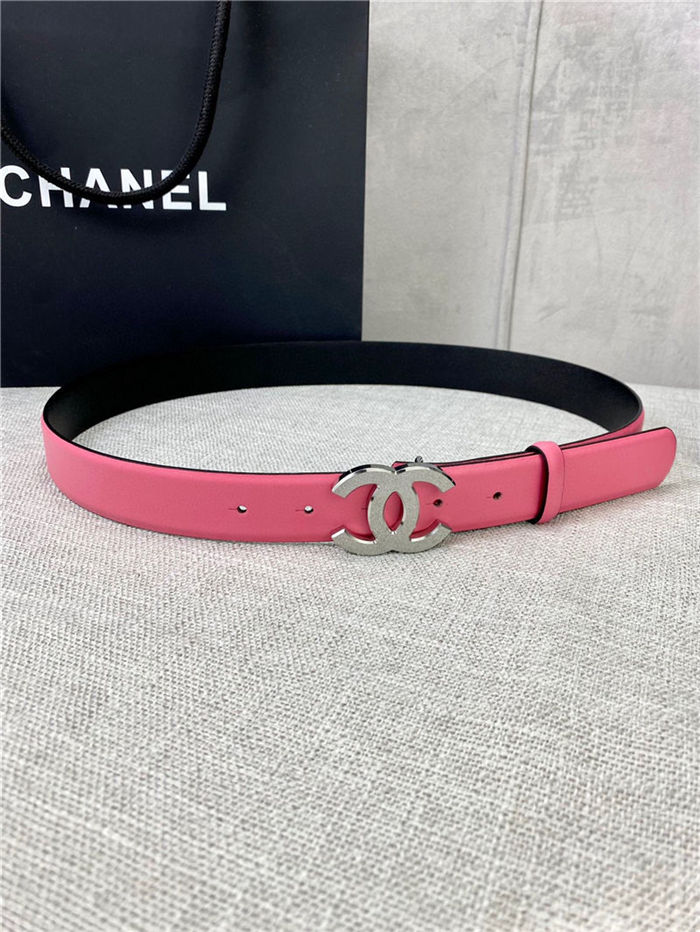 Chanel BELT Calfskin Gold/Silver Metal 30MM 2-1011 Rose Pink 2022 High