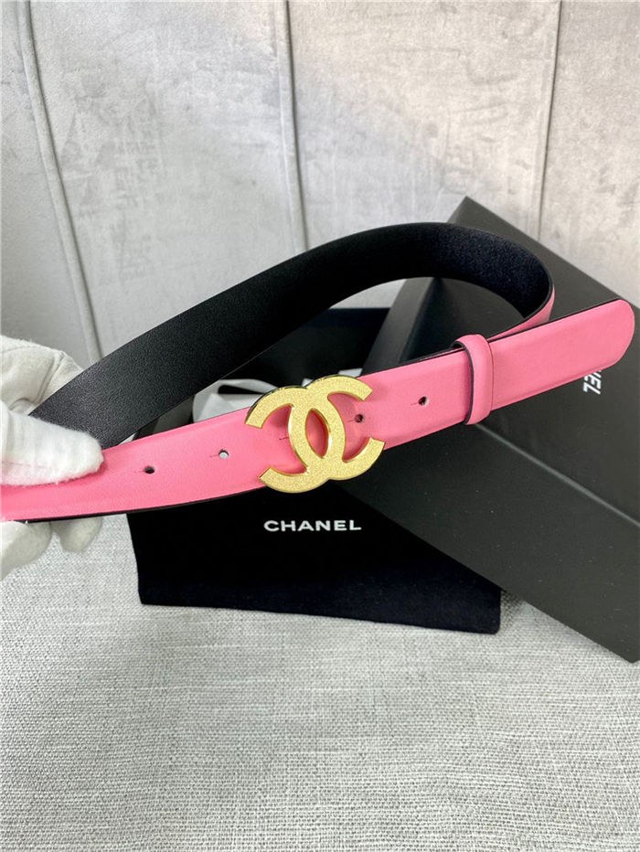 Chanel BELT Calfskin Gold/Silver Metal 30MM 2-1011 Rose Pink 2022 High