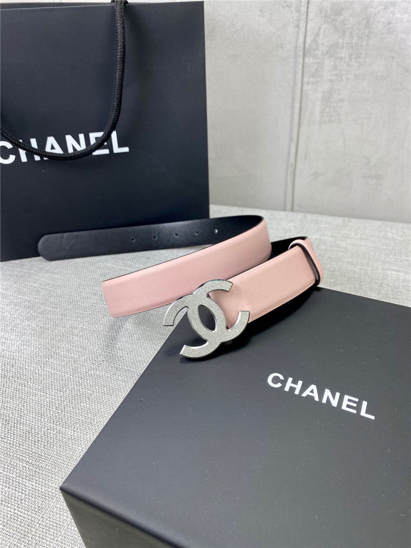 Chanel BELT Calfskin Gold/Silver Metal 30MM 2-1011 Pink 2022 High