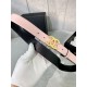 Chanel BELT Calfskin Gold/Silver Metal 30MM 2-1011 Pink 2022 High