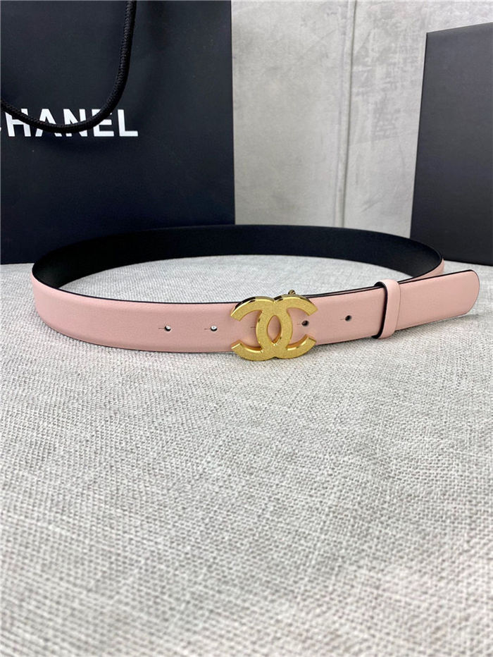 Chanel BELT Calfskin Gold/Silver Metal 30MM 2-1011 Pink 2022 High