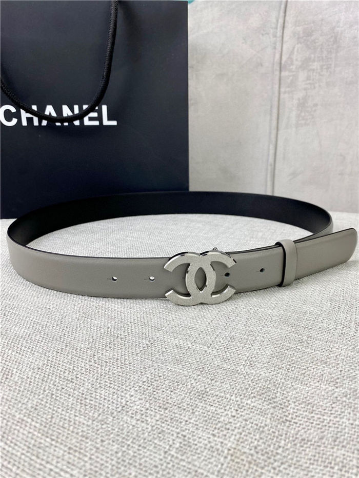 Chanel BELT Calfskin Gold/Silver Metal 30MM 2-1011 Grey 2022 High