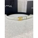 Chanel BELT Calfskin Gold/Silver Metal 30MM 2-1011 White 2022 High