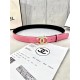 Chanel BELT Calfskin Gold/Silver Metal & Strass 30MM 2-1005 Rose Pink 2022 High