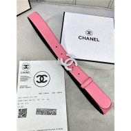 Chanel BELT Calfskin Gold/Silver Metal & Strass 30MM 2-1005 Rose Pink 2022 High