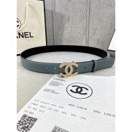 Chanel BELT Calfskin Gold/Silver Metal & Strass 30MM 2-1005 Grey Blue 2022 High