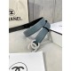 Chanel BELT Calfskin Gold/Silver Metal & Strass 30MM 2-1005 Grey Blue 2022 High