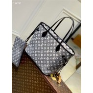 Louis Vuitton Neverfull MM Bag Denim textile jacquard M21465 High