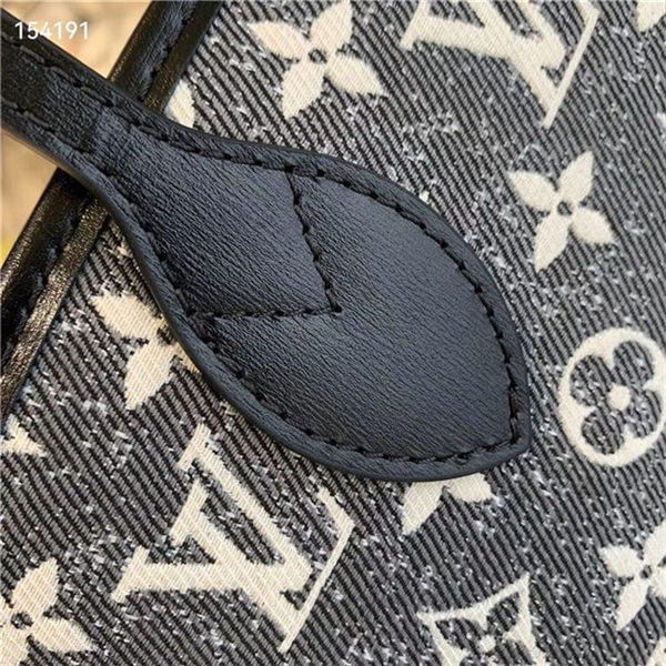 Louis Vuitton Neverfull MM Bag Denim textile jacquard M21465 High